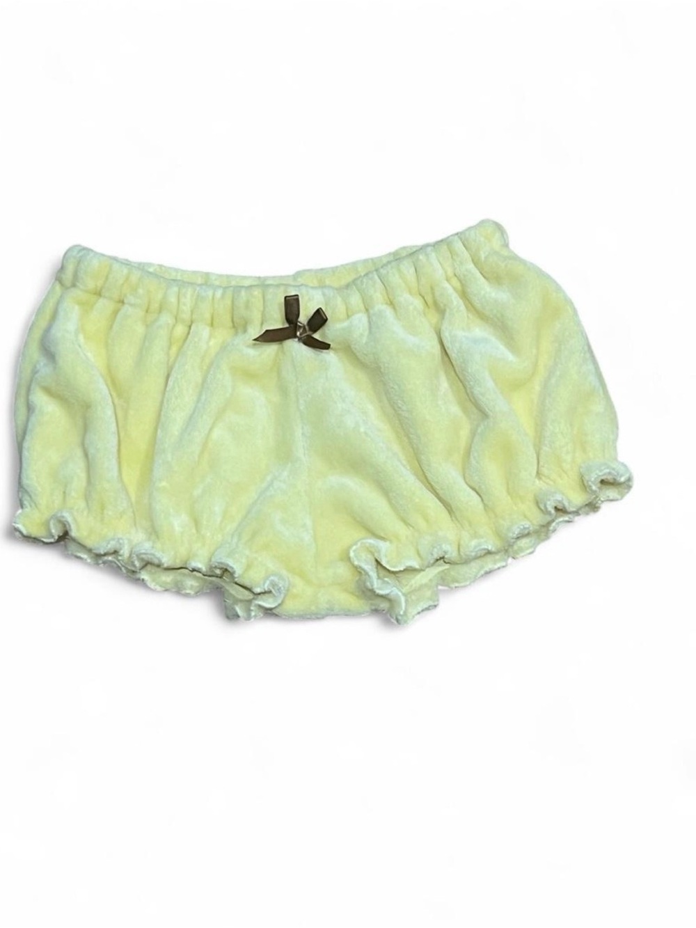 Plush Ruffle Women’s bloomers with Bow in bright Yellow